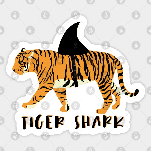 TIGER SHARK FUN DESIGN Sticker by Off the Page
